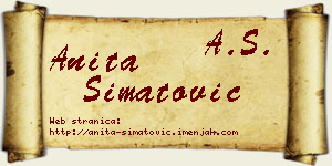 Anita Simatović vizit kartica